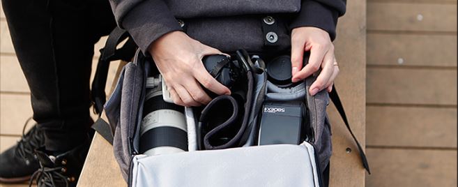 Ba Lô Đựng Máy Ảnh Rimma (EIRMAI) EMB-SD02 Vải Bạt Chống Thấm Nước D90 3100D - Xám Than