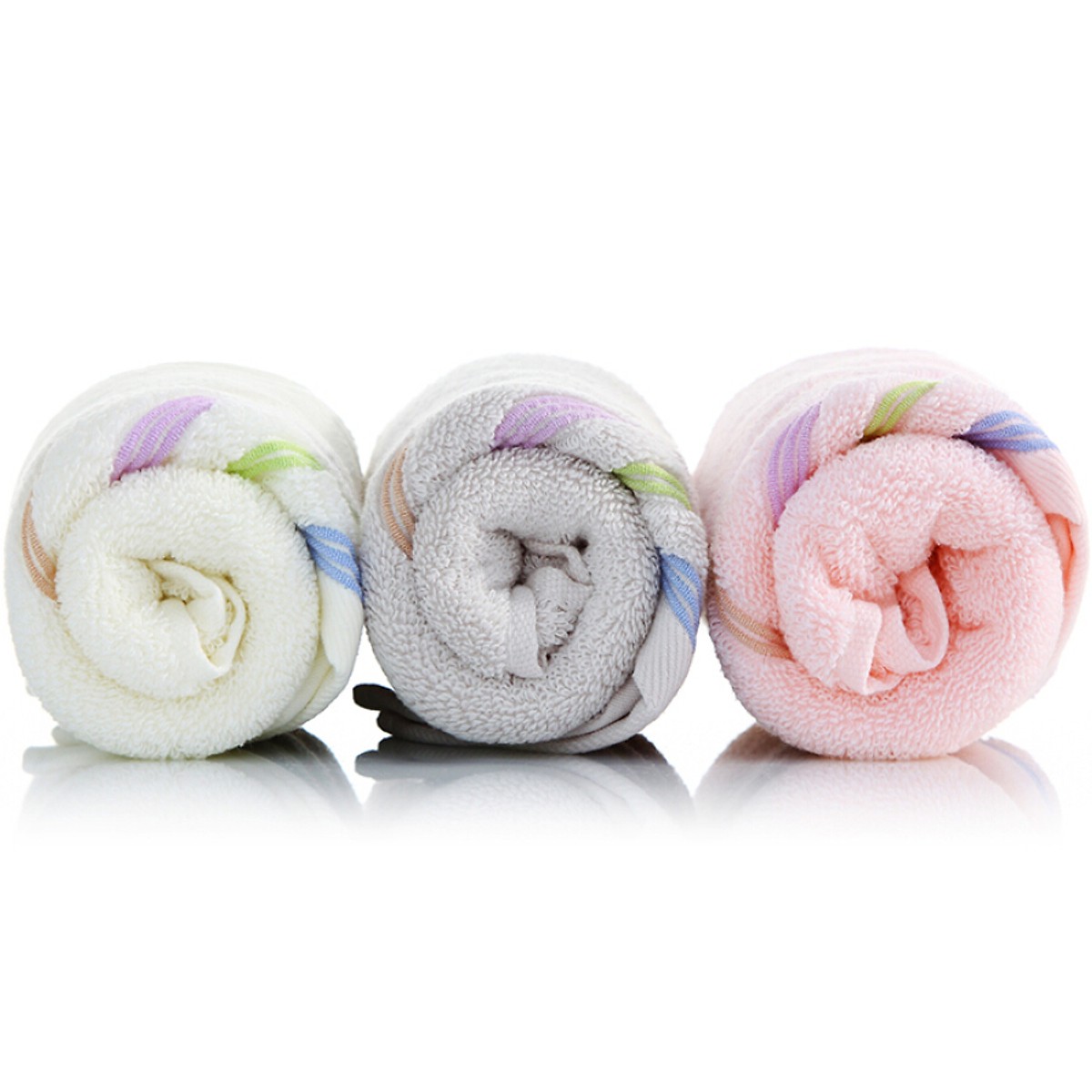 Bộ 3 Khăn Mặt Cotton Sanli 34 x 73cm - 100grams/ cái