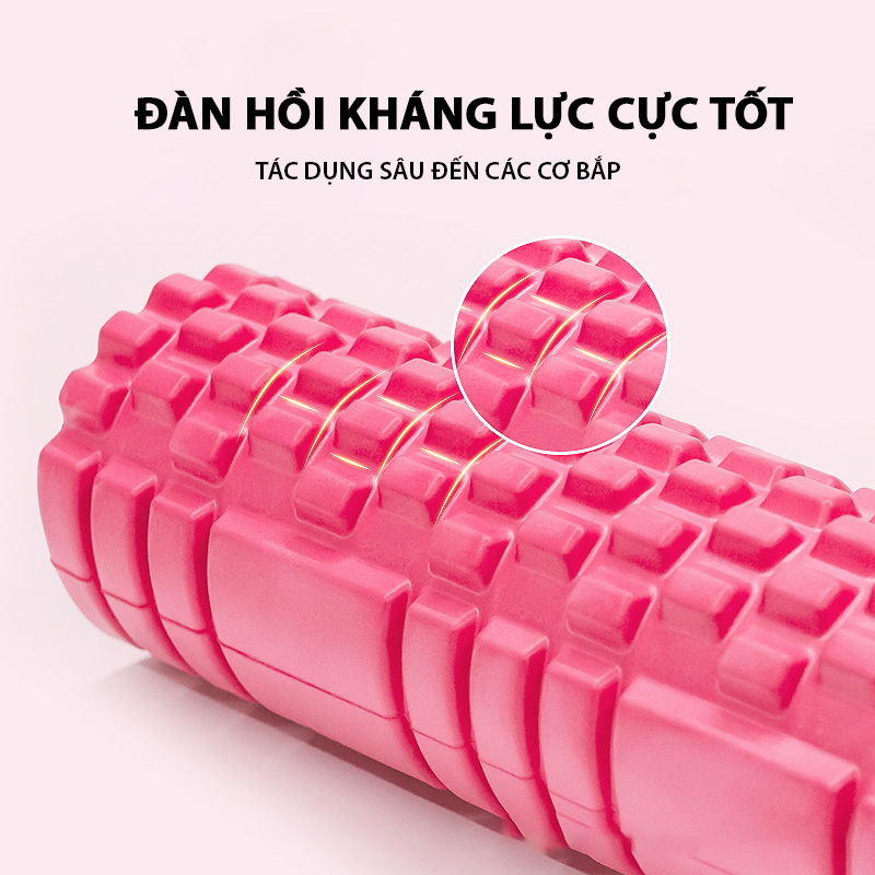 Con Lăn Massage Foam Gai Dẹt 45x14 cm Ống Lăn Giãn Cơ Tập Yoga, Gym