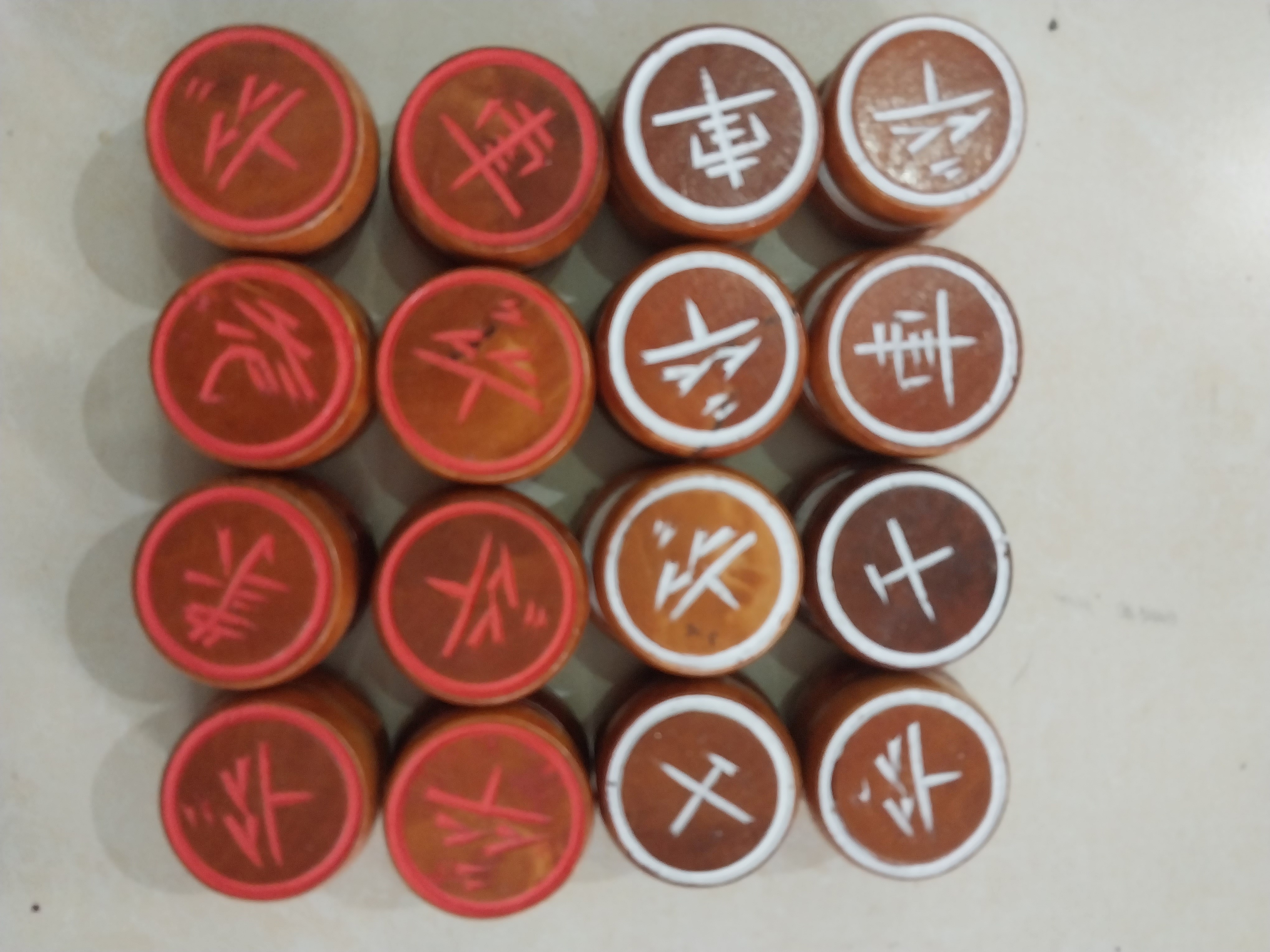 Quân cờ tướng gỗ nhãn 4,2cm x 1,2 cm 2 mặt