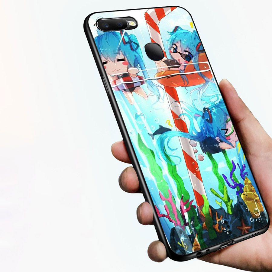 Ốp điện thoại kính cường lực cho máy Oppo F9 - Cô Bé Trong Chiếc Lọ Thủy MS CBTCL001