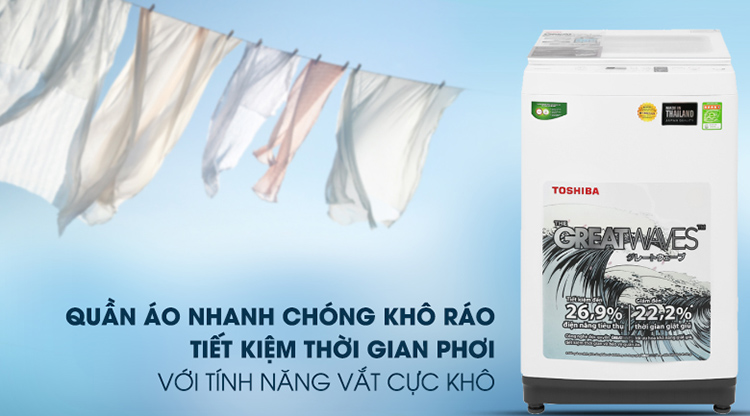 Máy Giặt Cửa Trên Toshiba AW-K900DV-WW (8kg) - Hàng Chính Hãng - Chỉ Giao tại HCM