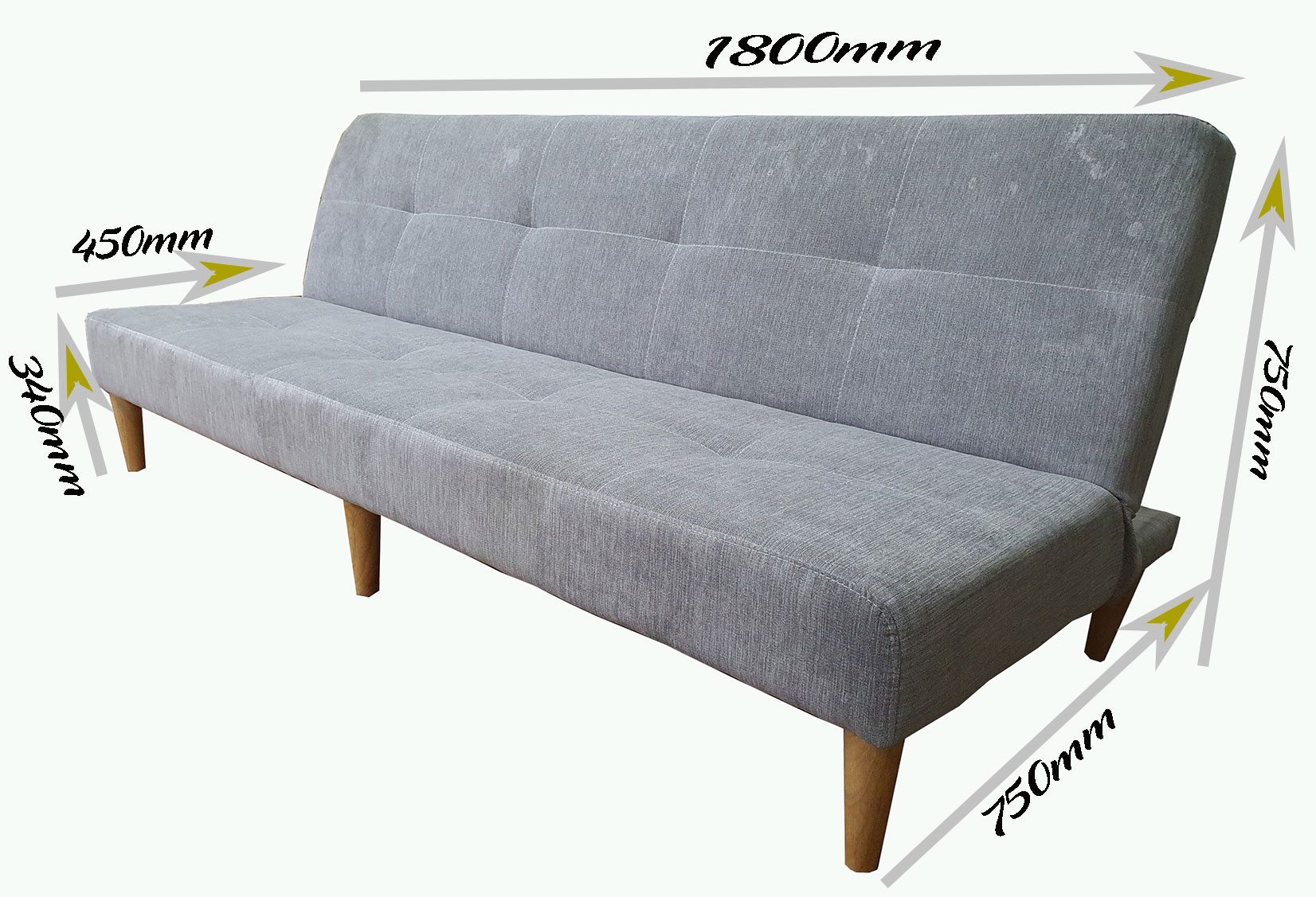 Ghế Sofa giường nhung màu trắng xám_Dài 1m8 bật ra 1 đến 2 người nằm 1