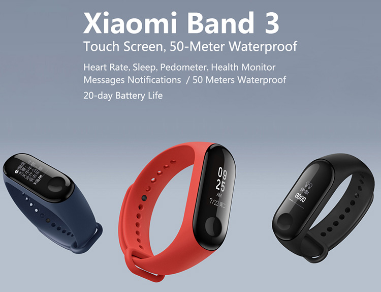 Xiaomi Mi Band 3 Smart Sports Bracelet Tracker Heart Rate Sleep Monitor Call Reject Intelligent Remind Fitness Pedometer