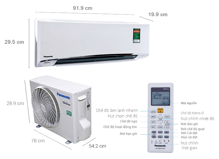 Điều Hòa Inverter Panasonic CU/CS-U12TKH-8 (11.900 BTU) - Hàng Chính Hãng