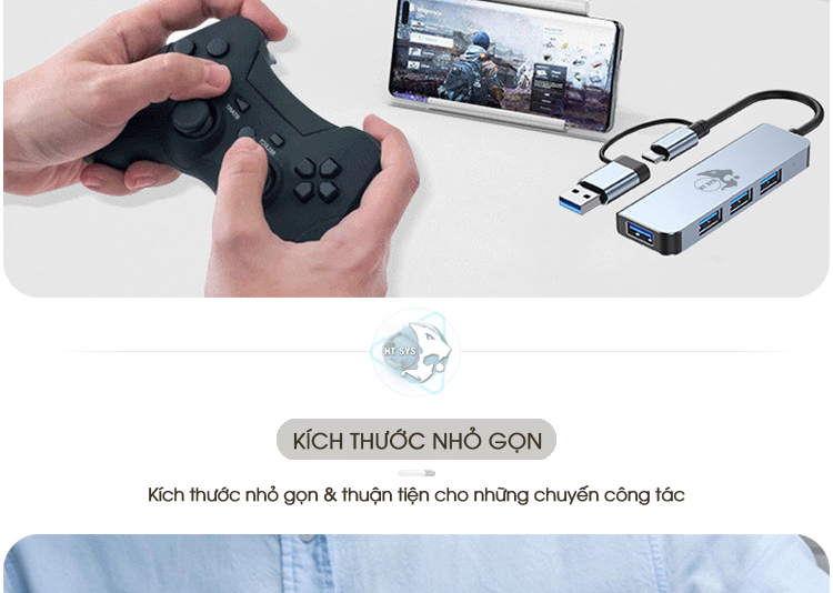 cổng chia usb 3.0, hub usb ht sys 4in1