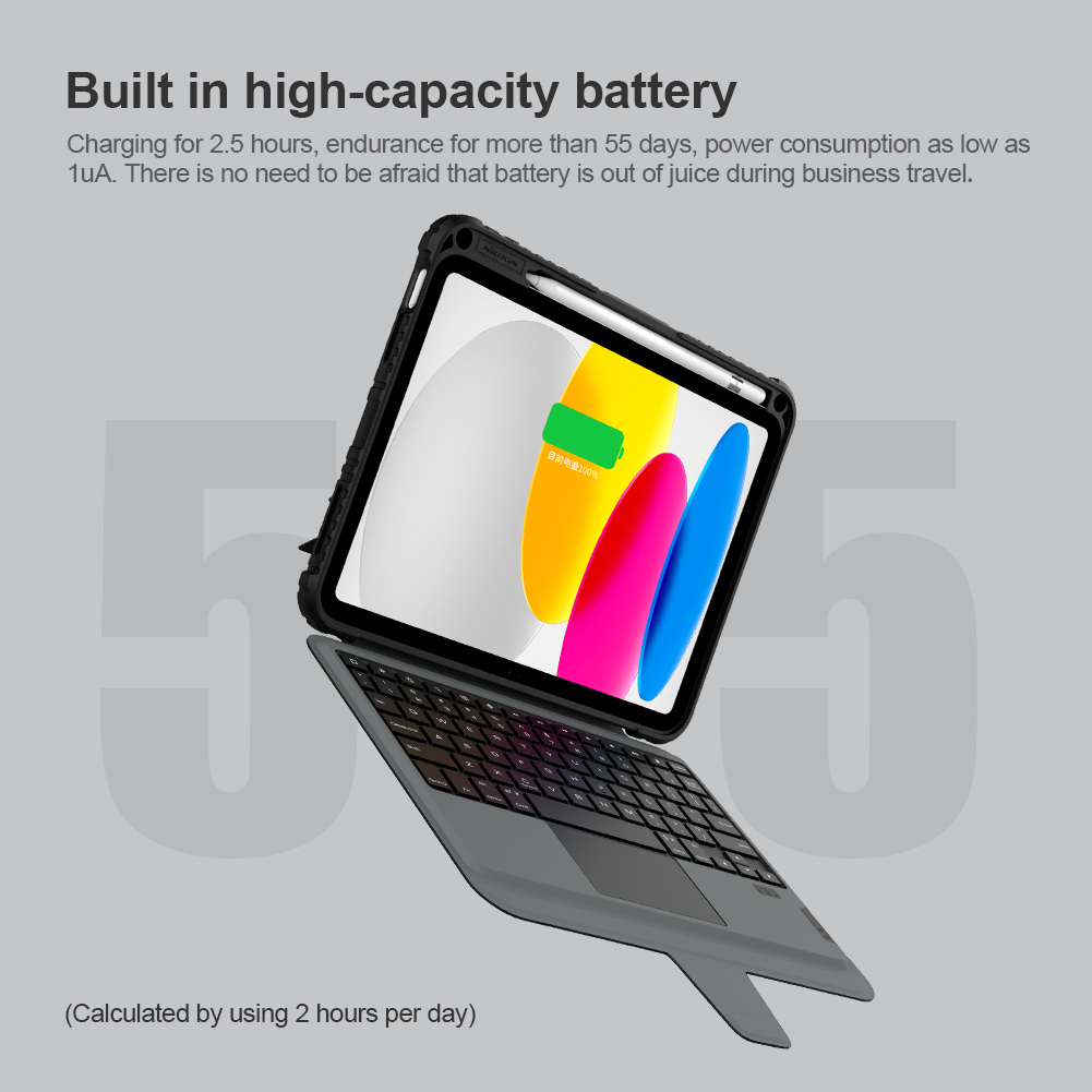 Bao Da Kèm Bàn Phím cho iPad Air 6 11 inch / iPad Air 6 13 inch 2024 Nillkin Bumper Combo Case Keyboard - Hàng Chính Hãng