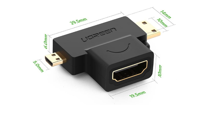 Đầu chuyển HDMI to Mini HDMI + Micro HDMI Ugreen 20144 - Hàng chính hãng