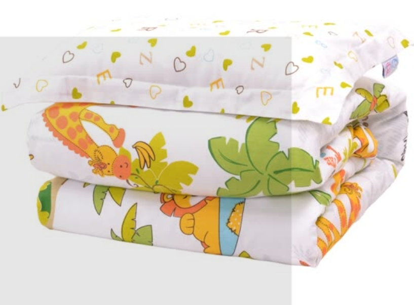 Set 7 Món Chăn+ Gối+ Drap Giường+ Thanh Chắn Cho Bé Elephant Baby Dễ Dàng Tháo Rời (Họa Tiết Động Vật)