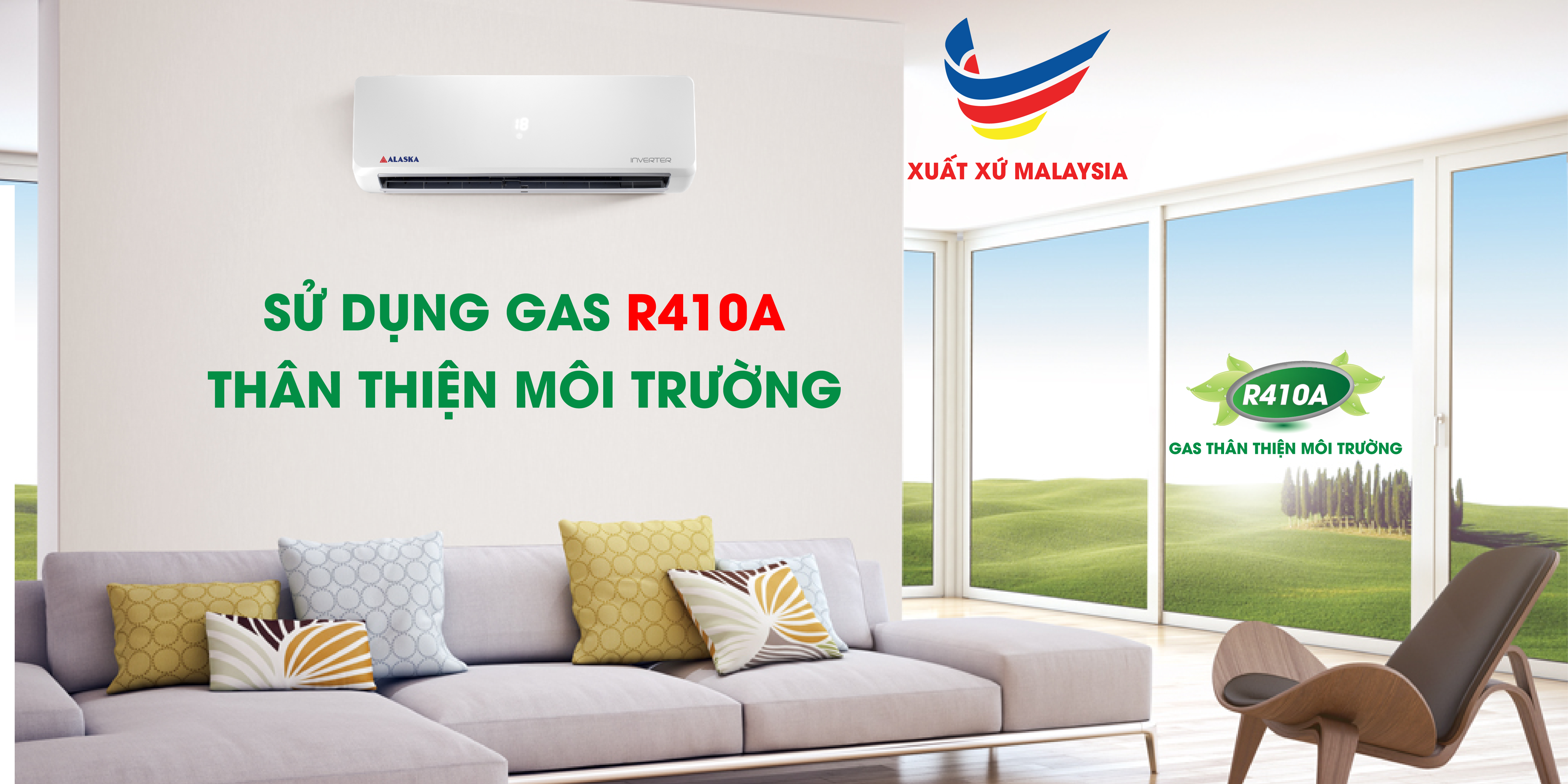 Sử dụng gas R410A thân thiện môi trường