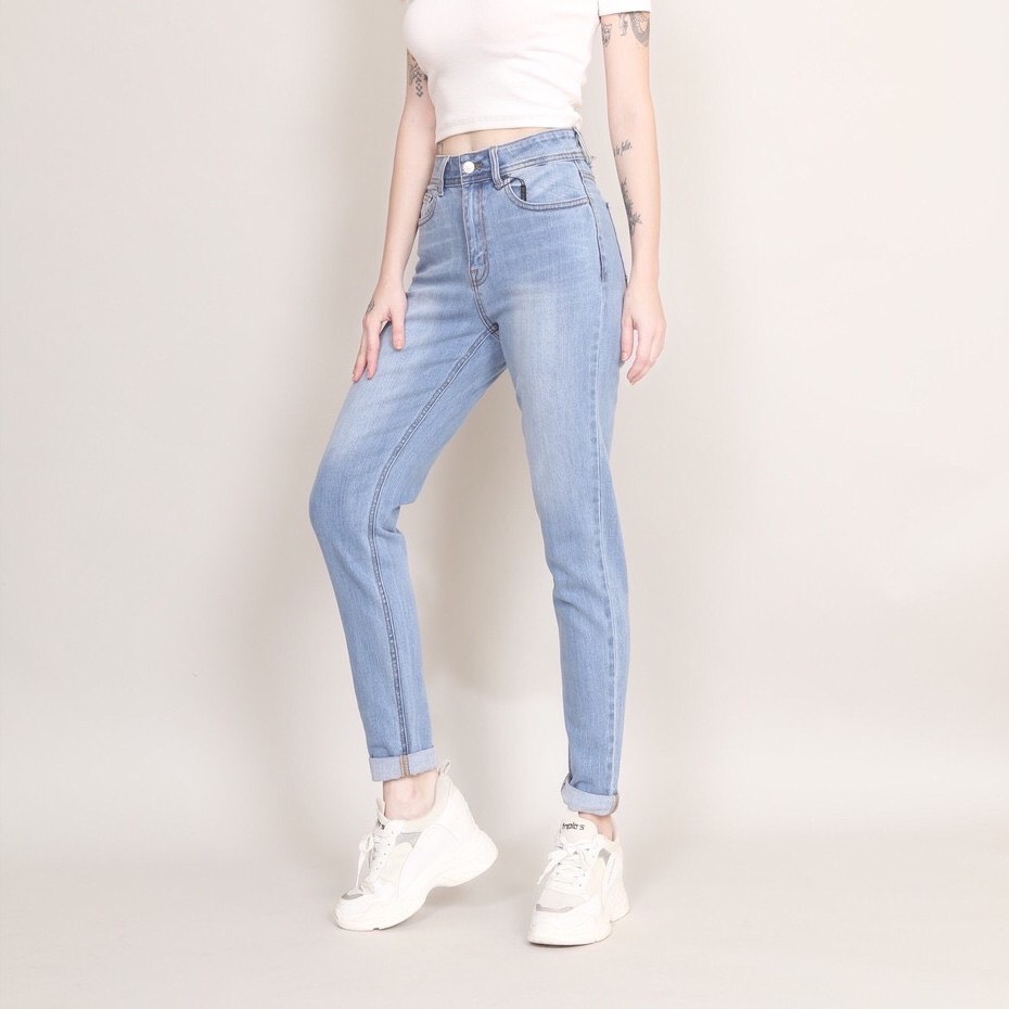 Quần jean nữ baggy - fit 9 tấc , cạp cao , co giãn 4 chiều thoải mái, năng động CT jeans 1