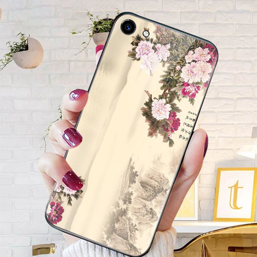 Ốp kính cường lực cho điện thoại Oppo A71 - mẫu đơn MS MAUDON012