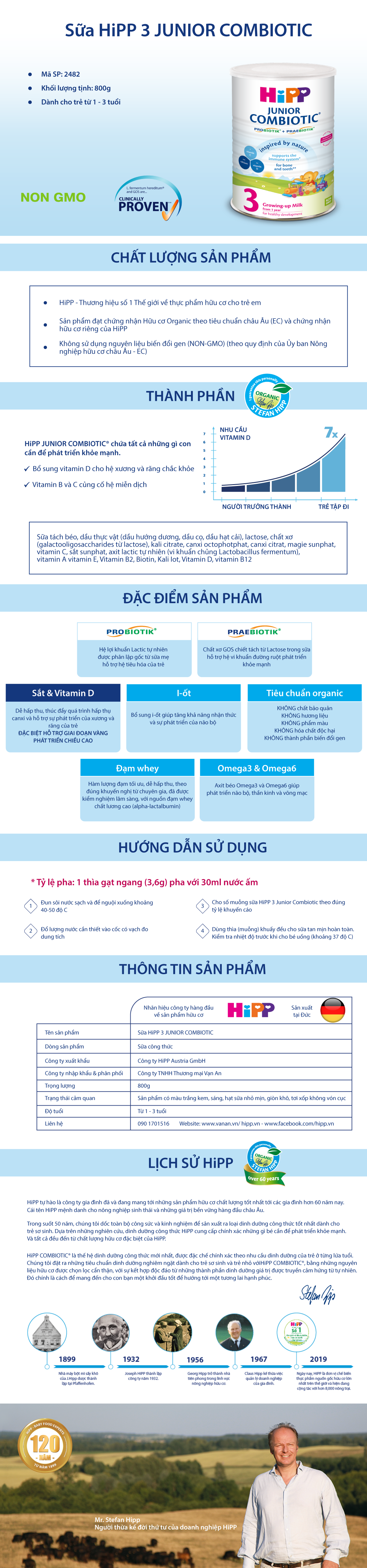 Sữa Công Thức HiPP 3 Junior Combiotic (800g)