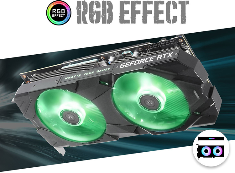 Card Màn Hình VGA Galax GeForce RTX 2070 EX 1 Click OC 8GB GDDR6 27NSL6MPX2VE 256bit 2 Fan HDMI - Hàng Chính Hãng