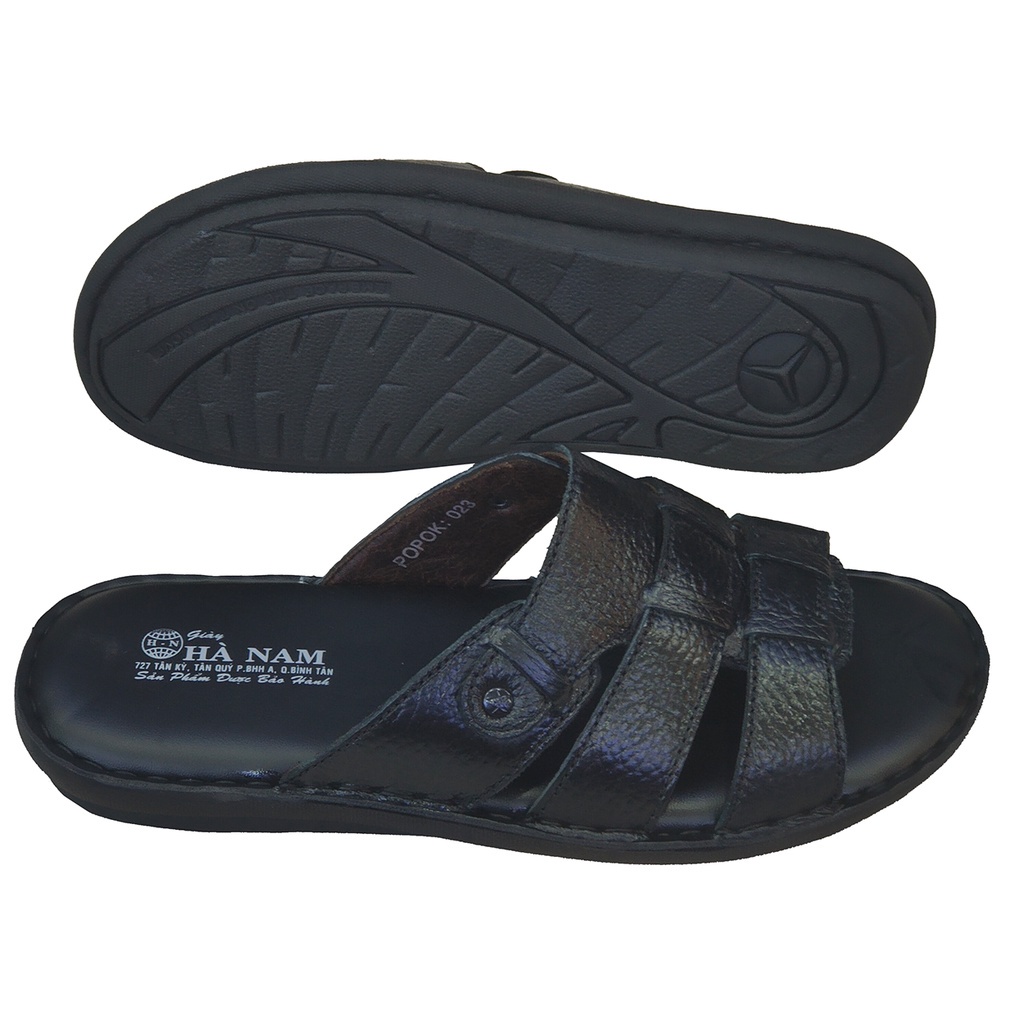Dép Nam Quai Ngang TiTi ĐÔ Da Bò Thật Cao Cấp DNA2119