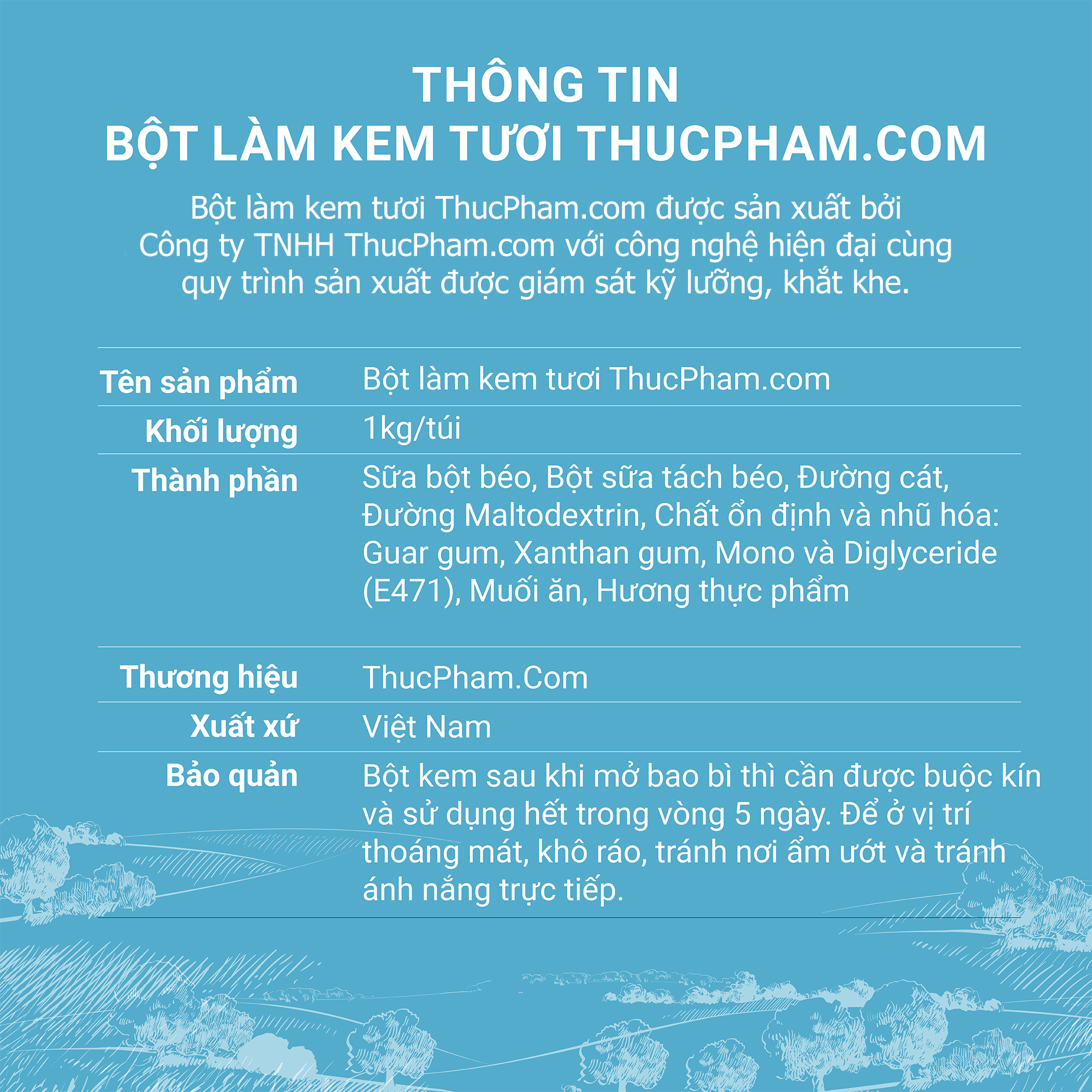 [ĂN BAO GHIỀN ] Bột Làm Kem Tươi THUCPHAM.COM Đủ Vị - Túi 1kg - Hương Vị Tự Nhiên, Không Gắt, Không Hắc 1