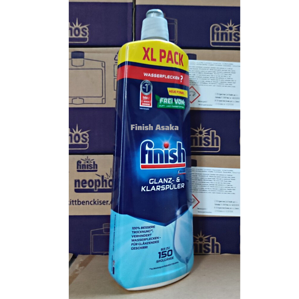 Nước làm bóng và khô chén, đĩa Finish Dishwasher Rinse Aid Shinier & Drier Dishes Lemon Sparkle 800ml QT004996 - hương chanh