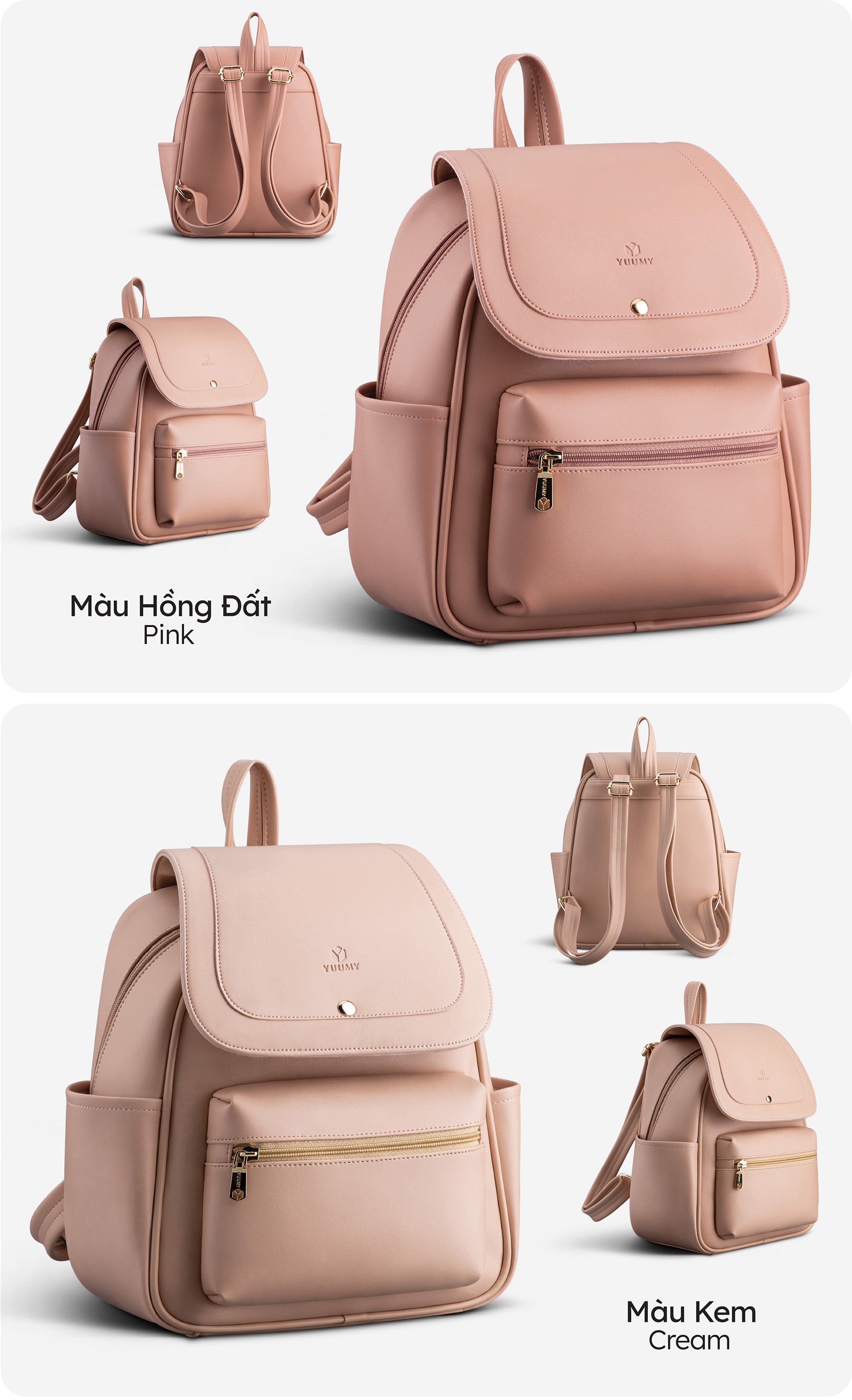 Balo Yuumy ( Thời trang nữ tiện lợi cỡ trung - Balo da Seasand YBA68 )