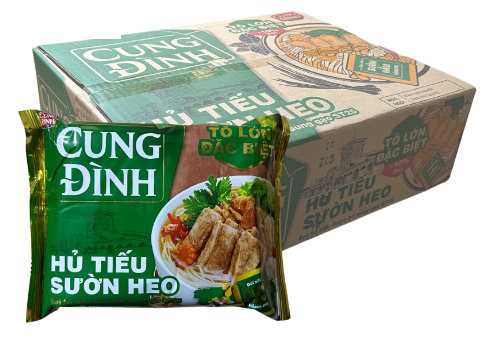 Thùng 30 Gói Hủ Tiếu Sườn Heo Cung Đình (84g x 30 gói)