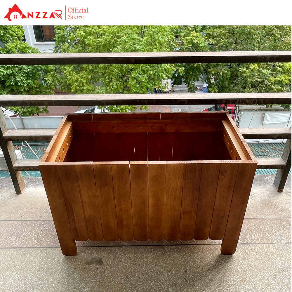 Chậu gỗ trồng cây, hoa, chậu chữ nhật trồng cây ban công-04