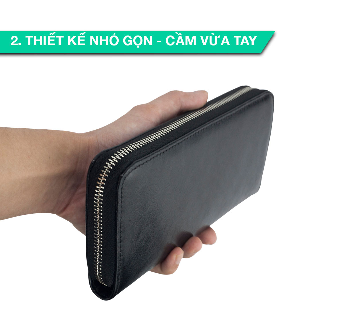 Ví dài cầm tay da bò Mill cao cấp Bụi Leather C105 - Bảo hành 12 tháng