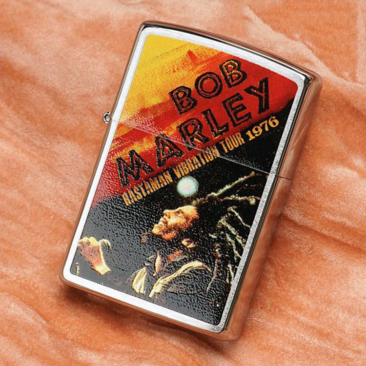 Bật Lửa Zippo 24992 Bob Marley Rastaman 76 Tour Brushed Chrome