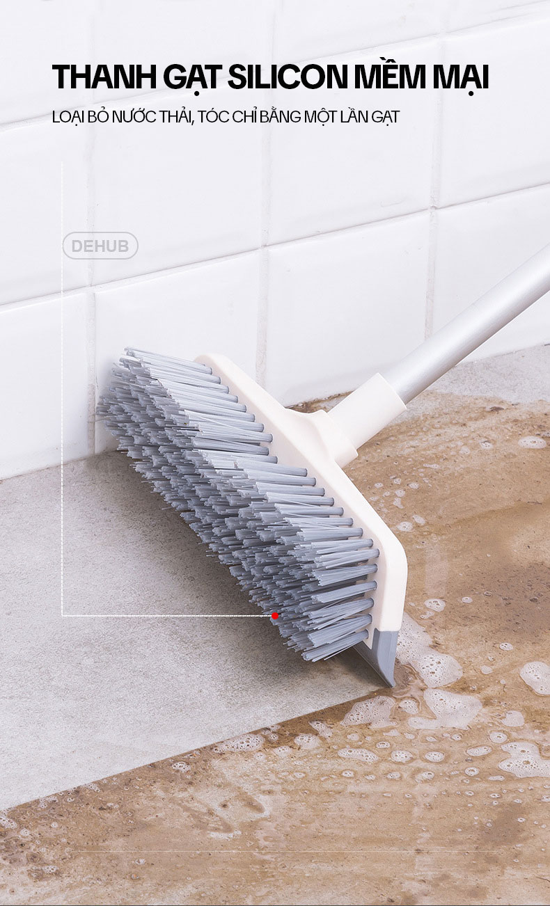 Cây Chà Sàn Nhà Tắm KITIMOP Z1, Chổi Chà Sàn Và Gạt Nước 2 Trong 1, Chổi Cọ Nhà Vệ Sinh Thông Minh