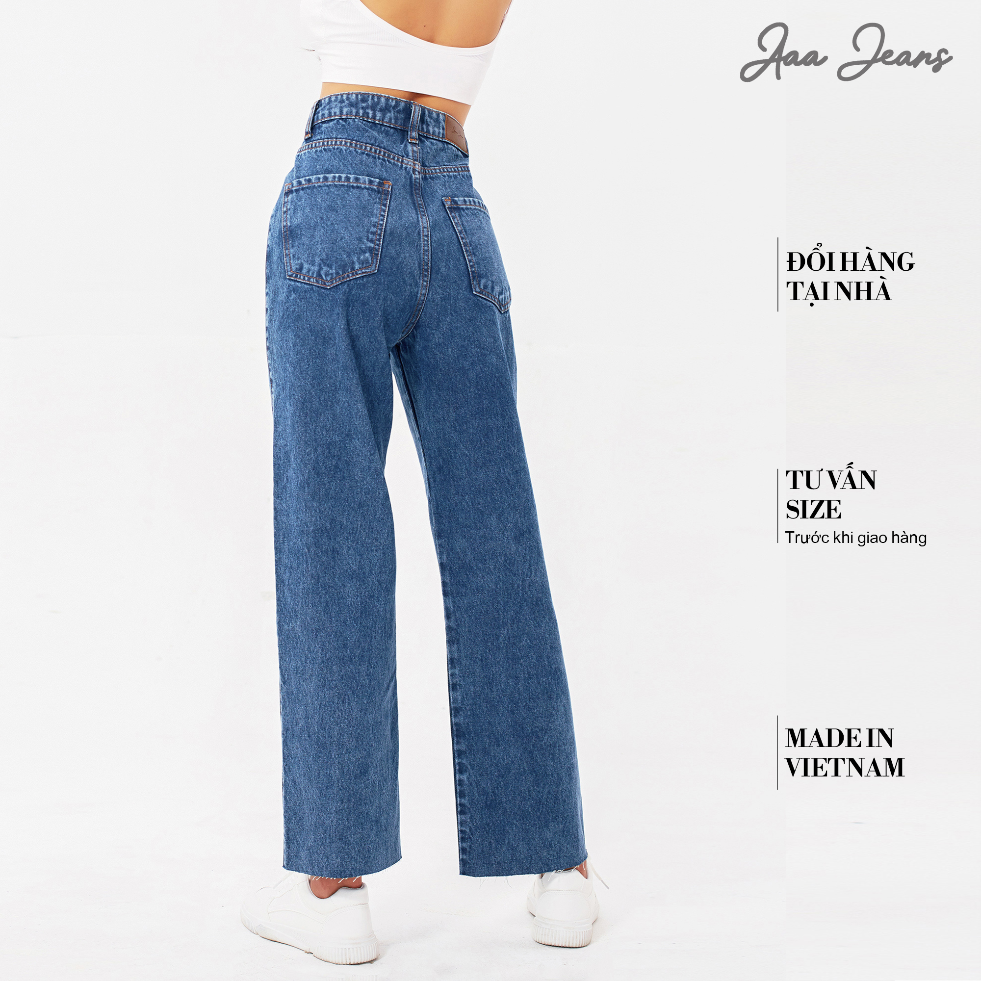 Quần Ống Rộng Sapphire Blue Aaa Jeans