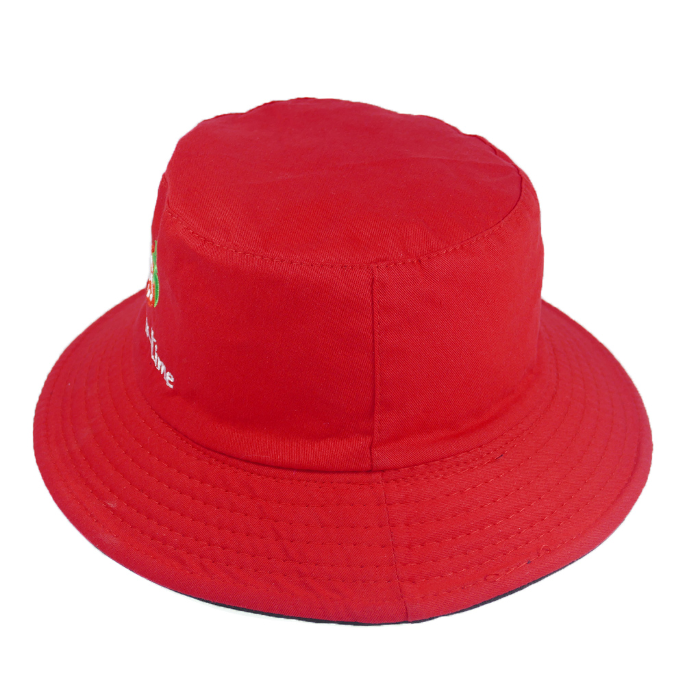 Mũ bucket nam nữ thời trang đội được 2 mặt độc đáo Summer Time thêu hình quả dâu tây đẹp mắt
