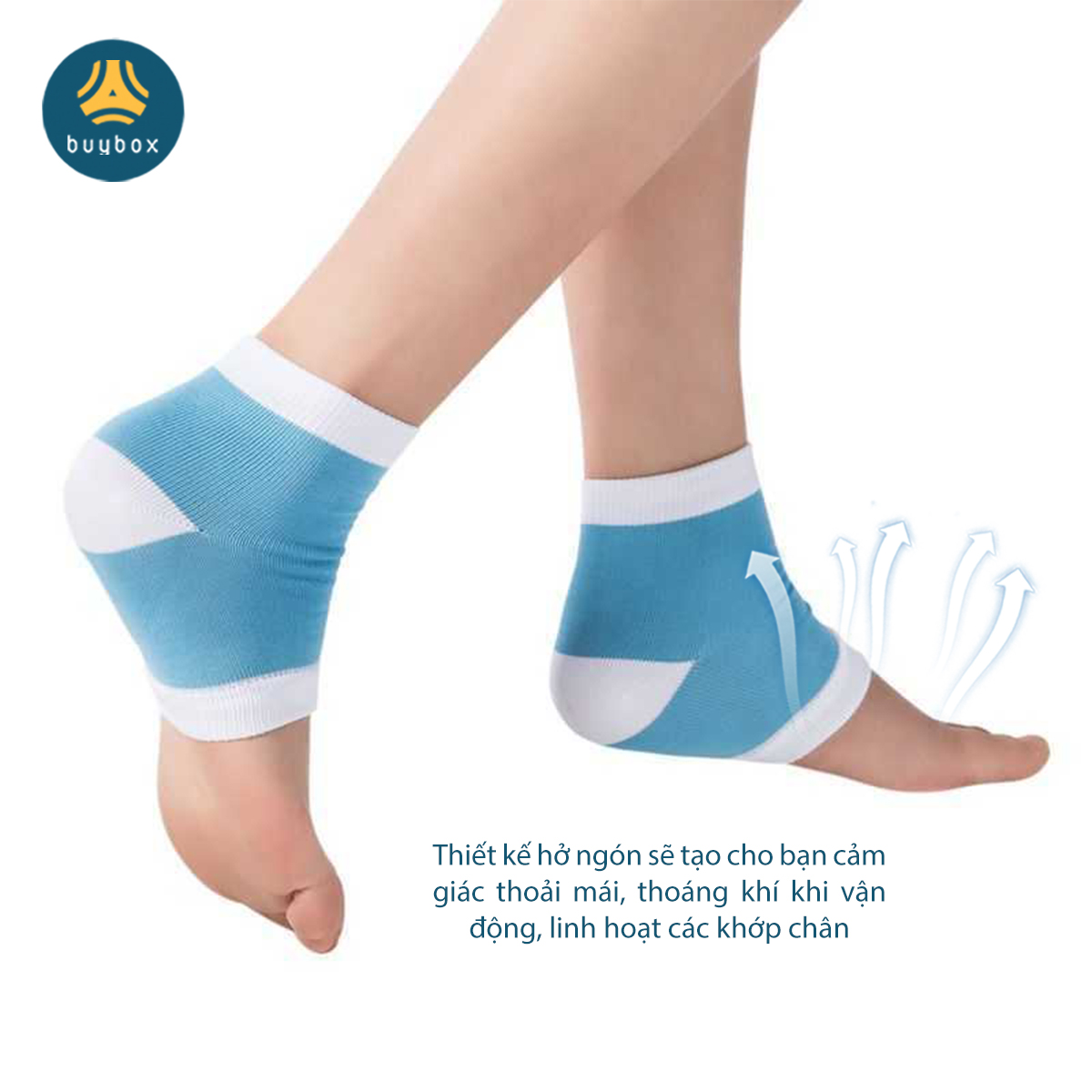 Vớ cotton có gel bảo vệ gót, chống thốn gót chân dùng tập yoga, nhảy múa, đi hoặc đứng thời gian dài - Buybox - BBPK288