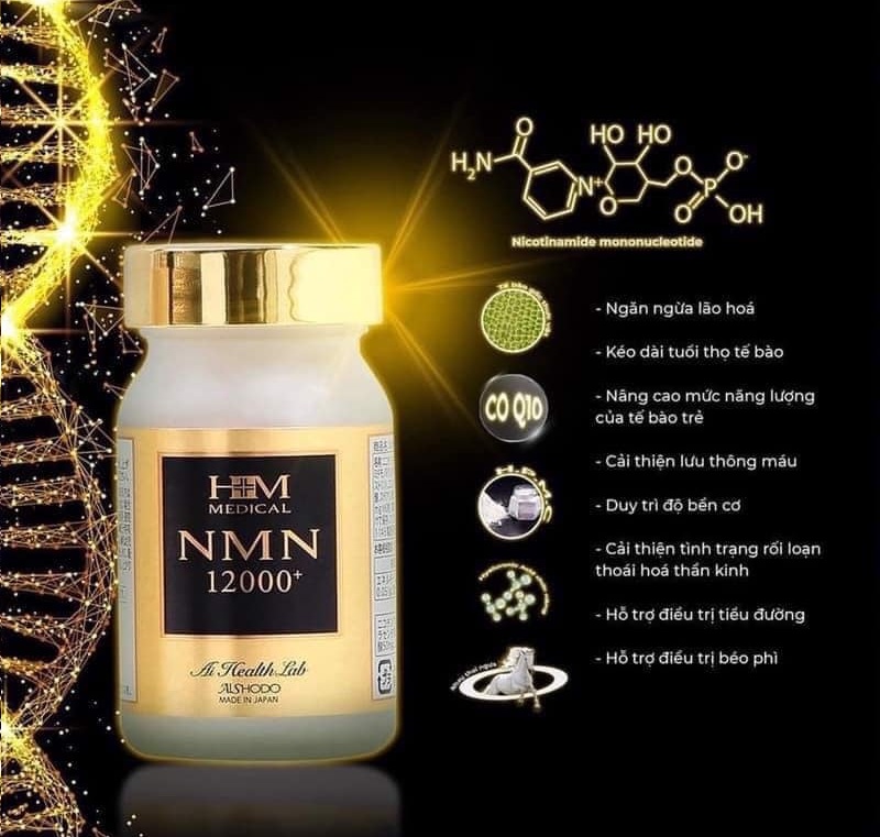 Viên Uống NMN Aishodo 12000+ Trẻ Hoá Da Nhật Bản