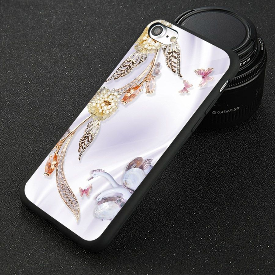 Ốp điện thoại kính cường lực cho máy iPhone 6 / 6S - ngọc hoa MS NGHOA004