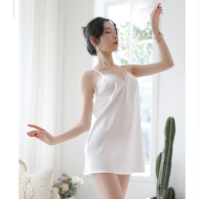 Váy Ngủ Body Sexy - Đầm Ngủ Thun 2 Dây Phối Ren Họa Tiết Hoa Nhí VN554 -  Hana Lady