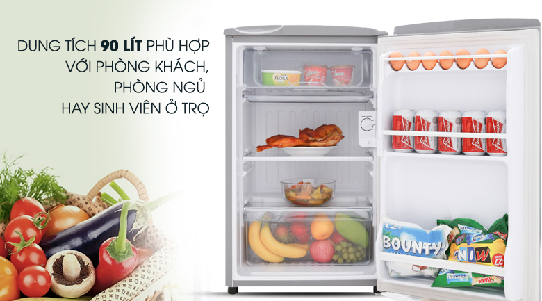 Tủ Lạnh Mini Aqua AQR-95ER-SV (90L) - Hàng chính hãng Tủ Lạnh Mini Aqua AQR-95ER-SV (90L) - Hàng chính hãng
