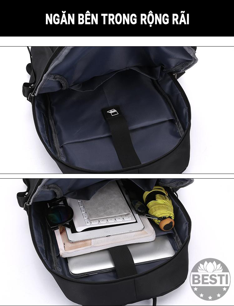 Balo Nam Chống Thấm Nước, Chống Xước, Chống Trộm, Thoáng Khí  Phong Cách Thời Trang  Besti BTY01 Chất Liệu Vải Cao Cấp Oxford - Hàng Chính Hãng