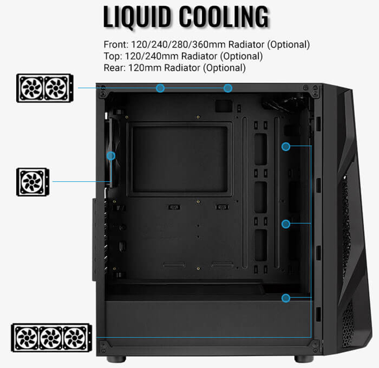 Vỏ Case máy tính AEROCOOL NIGHT HAWK - KÍNH CƯỜNG LỰC - Hàng Chính Hãng