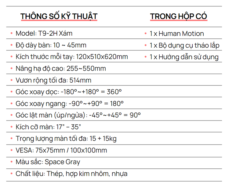 human motion t9-2h xám - hàng chính hãng 2