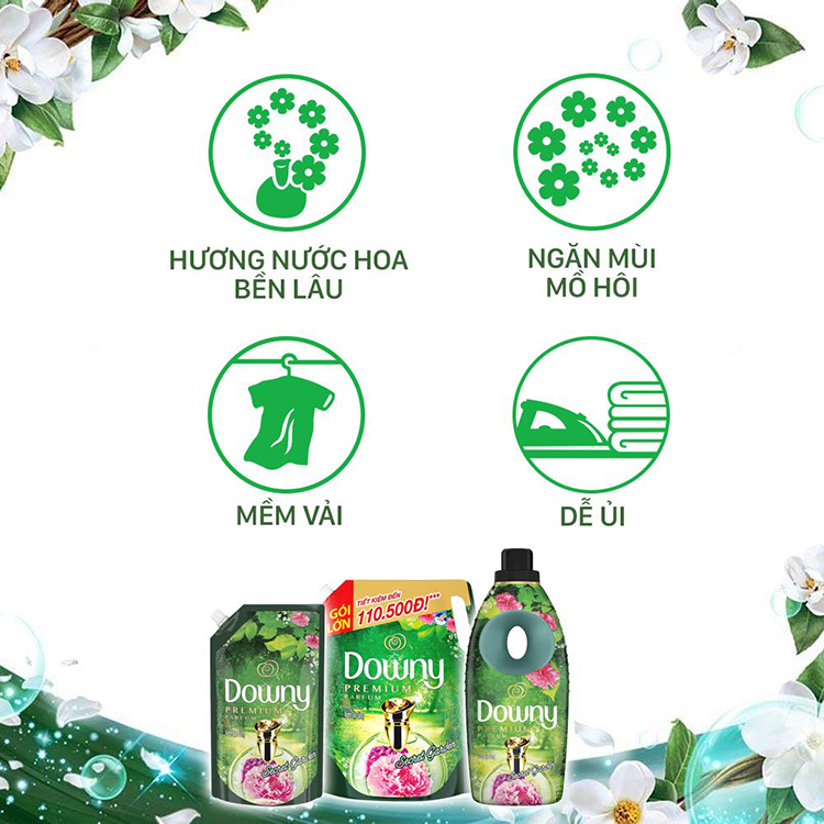 Nước Xả Vải Downy Vườn Địa Đàng Dạng Túi 2.1L