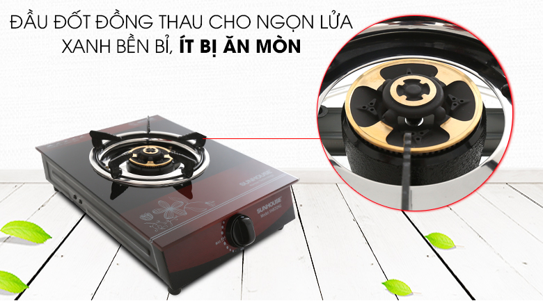 Bếp Gas Dương Đơn Mặt Kính Sunhouse SHB212KG - Hàng chính hãng