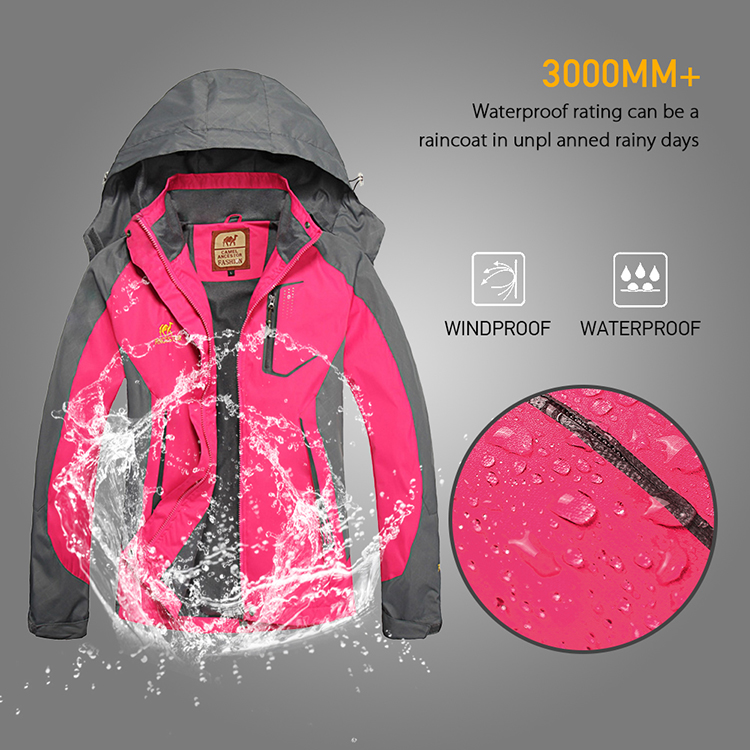 Lixada Waterproof Jacket Windproof Raincoat Sportswear Outdoor Hiking Traveling Cycling Sports Detachable Hooded Coat