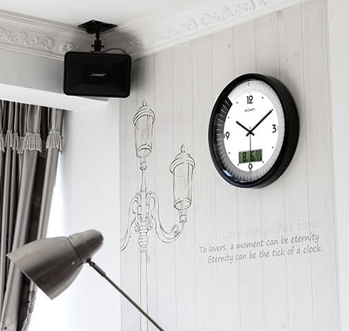 Momen wall clock creative LCD multi-function clock fashion living room modern clock bedroom wall clock hanging table quartz clock
