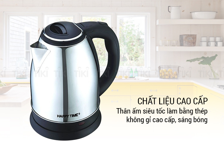 Ấm Siêu Tốc Inox 1.8L Sunhouse Happy Time HTD1082 - Hàng chính hãng