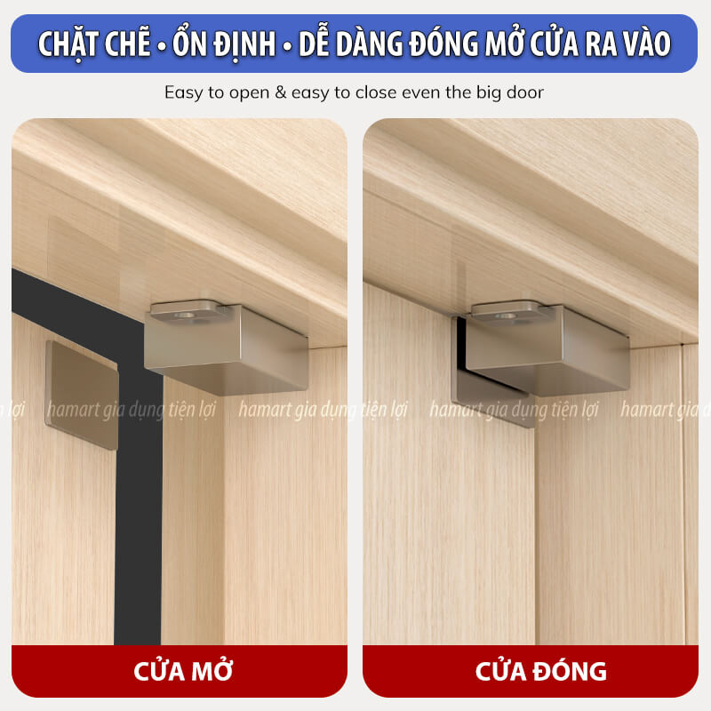 Nam Châm Hít Cửa Giữ Cố Định Ngăn Kéo Tủ Hút Dính Mạnh Keo Dán Tường Kèm Đinh Vít Tiện Lợi