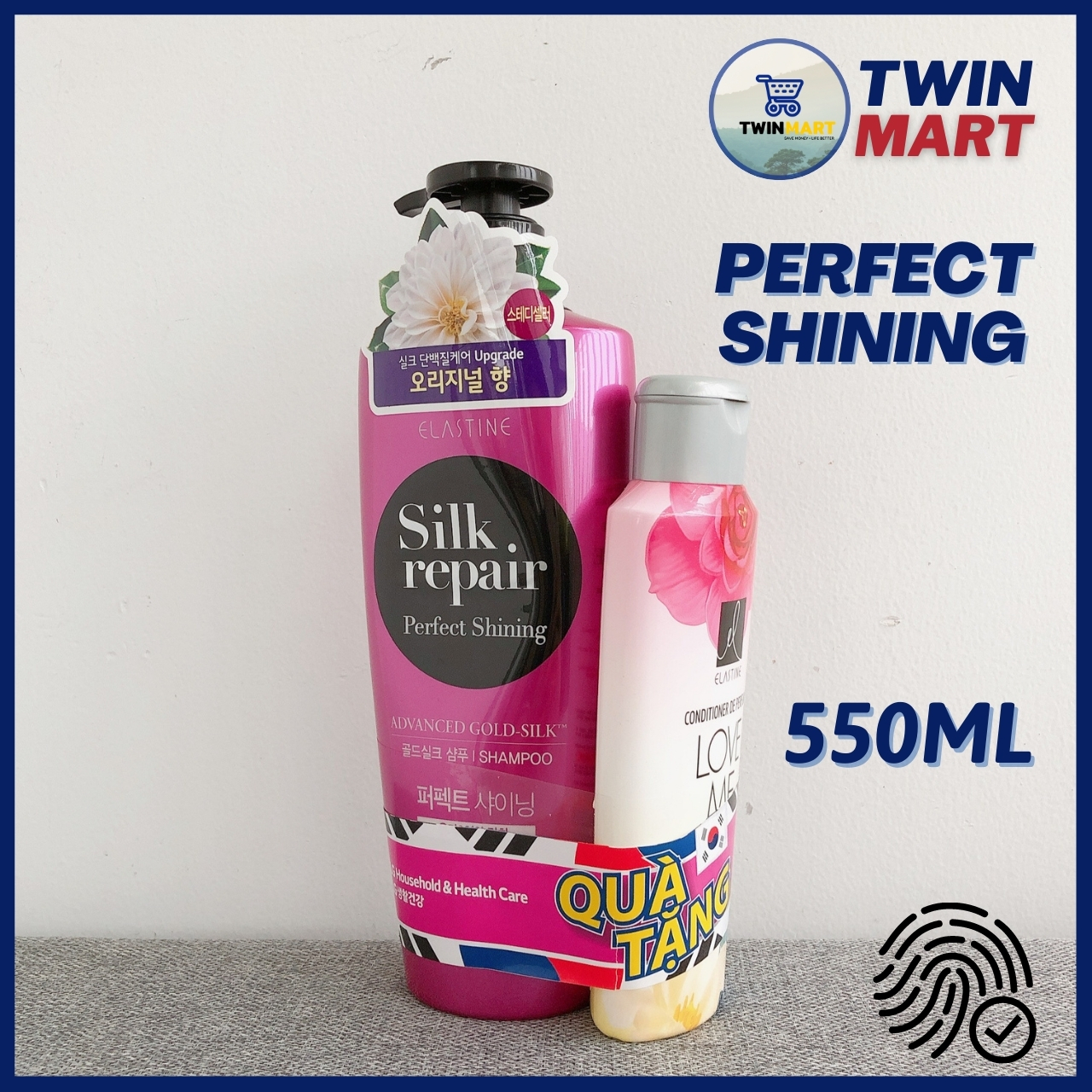 dầu gội chăm sóc và nuôi dưỡng tóc elastine silk repair perfect shining 550ml sản xuất tại hàn quốc 4