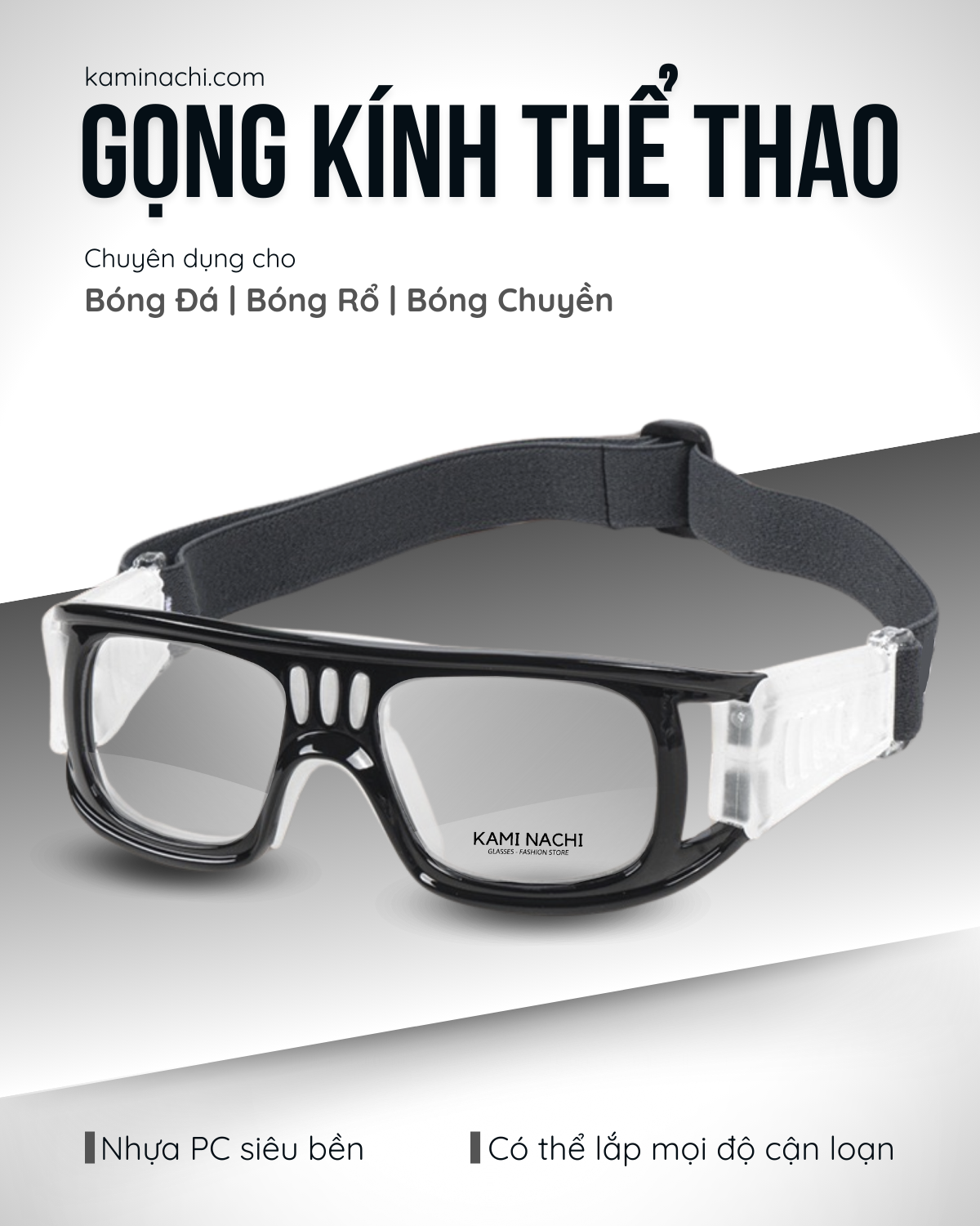 Gọng kính thể thao KAMI NACHI chuyên dụng cho người chơi thể thao, đá banh, bóng rổ
