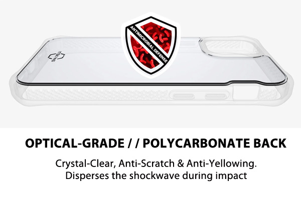 Ốp Lưng dành cho iPhone 13/13 Pro/13 Pro Max ITSKINS Hybrid // Clear Antimicrobial - Hàng Chính Hãng