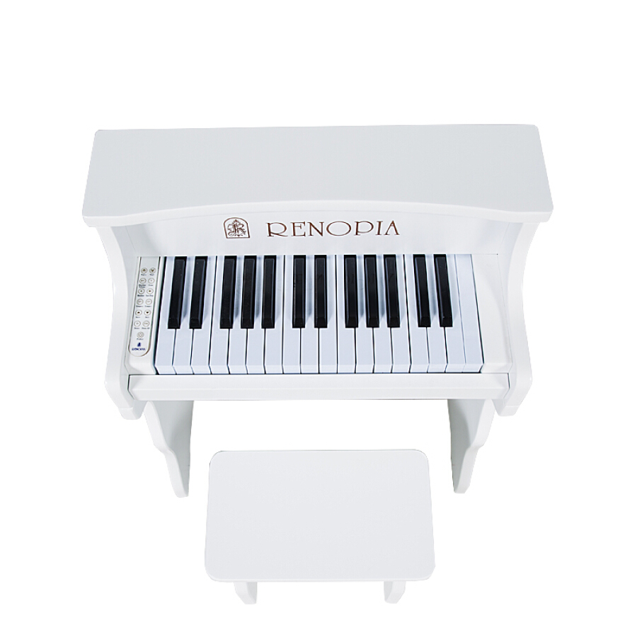 RENOPIA Baby Children's Toy Piano Early Learning Enlightenment Keyboard 30 Key Multifunction Playable Music 1-5 Years Gift White
