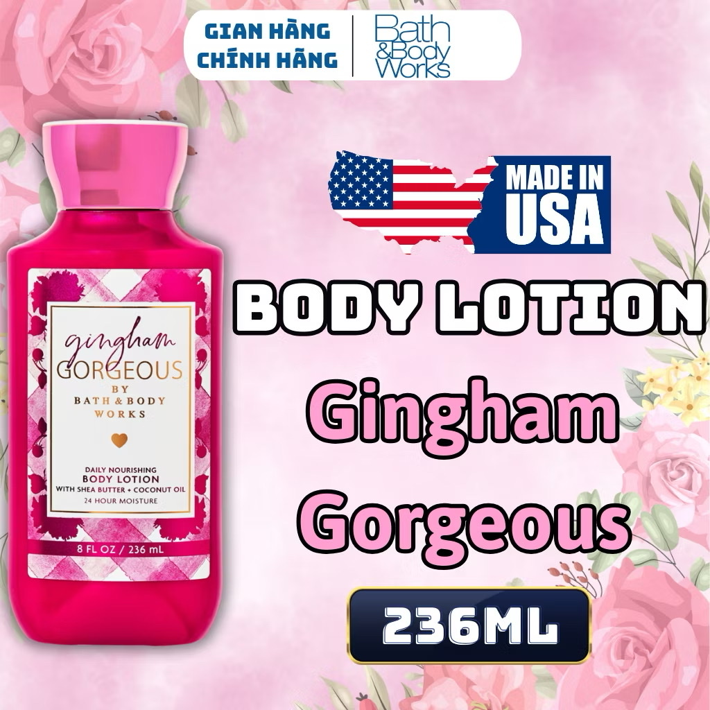 Body Mist Bath And Body Works Nam Nữ Chính Hãng Gingham Gorgeous, Xịt Thơm Body Toàn Thân Hương Nước Hoa 236ml