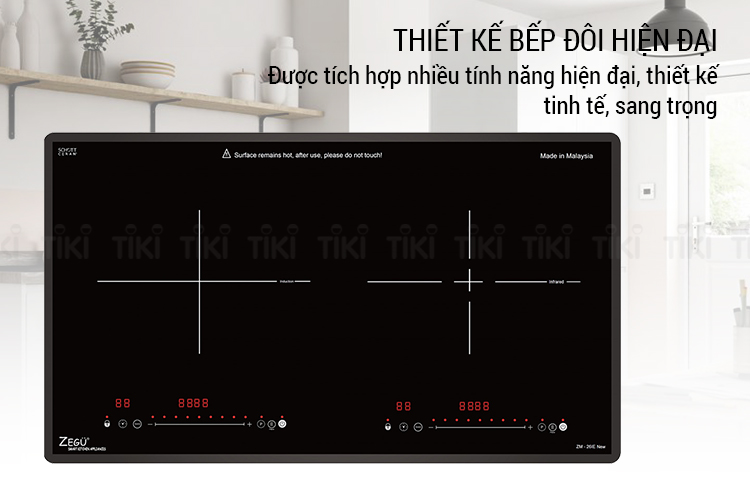 Bếp Đôi Âm Từ - Hồng Ngoại Zegu ZC-26IE (73cm) - Hàng Chính Hãng