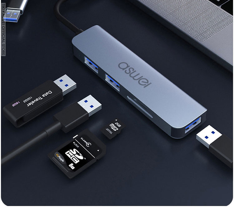 ổ chia usb hub, hub chuyển đổi usb type c aswei